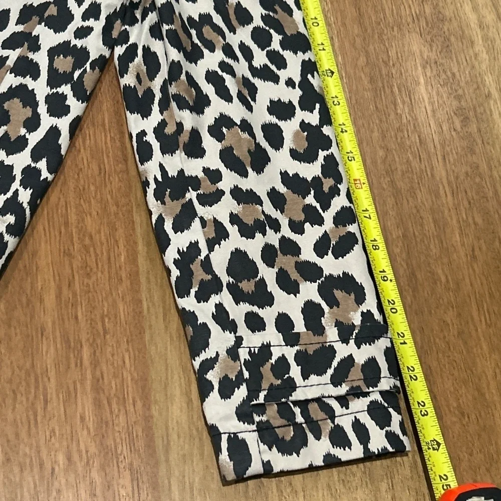 Kate Spade Leopard Print A-line Coat Cotton Blend Size Small Button Up Neutral